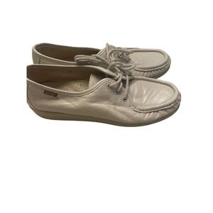 SAS Siesta Womens 6 N Bone Leather Lace Up Loafers Handsewn Comfort Shoes USA